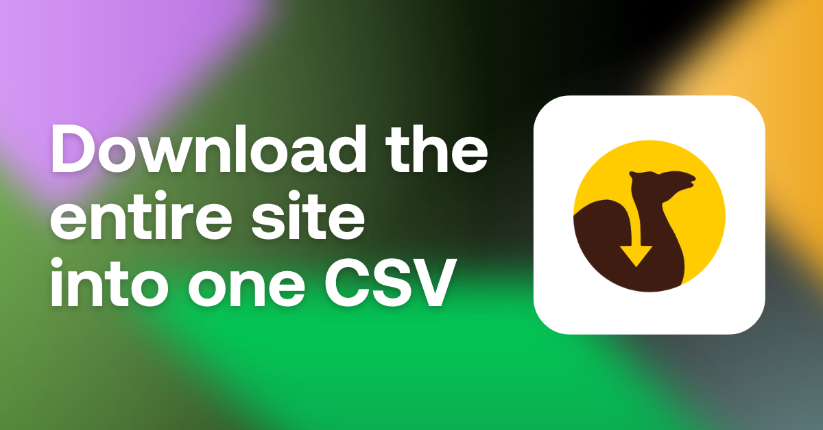 scraping camel download csv